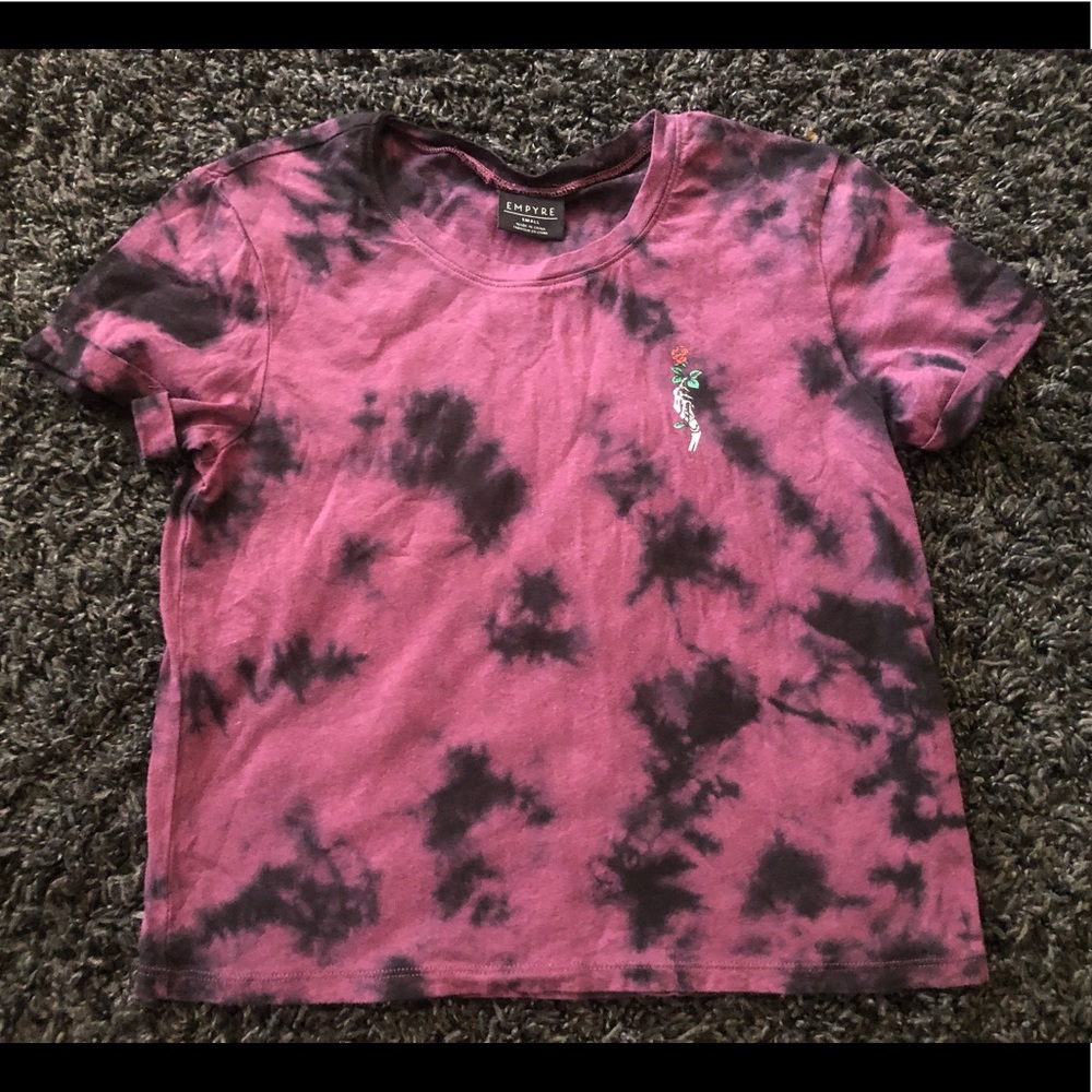 Black and purple tie die shirt Size S in juniors.